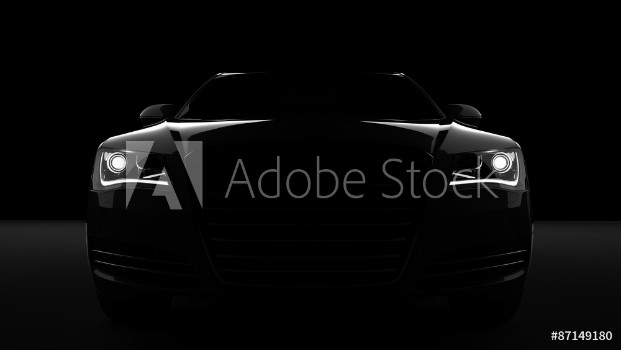 Picture of Computer generated image of a sports car studio setup on a dark background